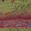 Sanskriti Vintage 100% Pure Georgette Silk Purple/Green Printed Sarees 5 Fabric For Crafting, Upcycling, or Even Wearing