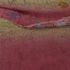Sanskriti Vintage 100% Pure Georgette Silk Purple/Green Printed Sarees 5 Fabric For Crafting, Upcycling, or Even Wearing