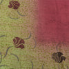 Sanskriti Vintage 100% Pure Georgette Silk Purple/Green Printed Sarees 5 Fabric For Crafting, Upcycling, or Even Wearing