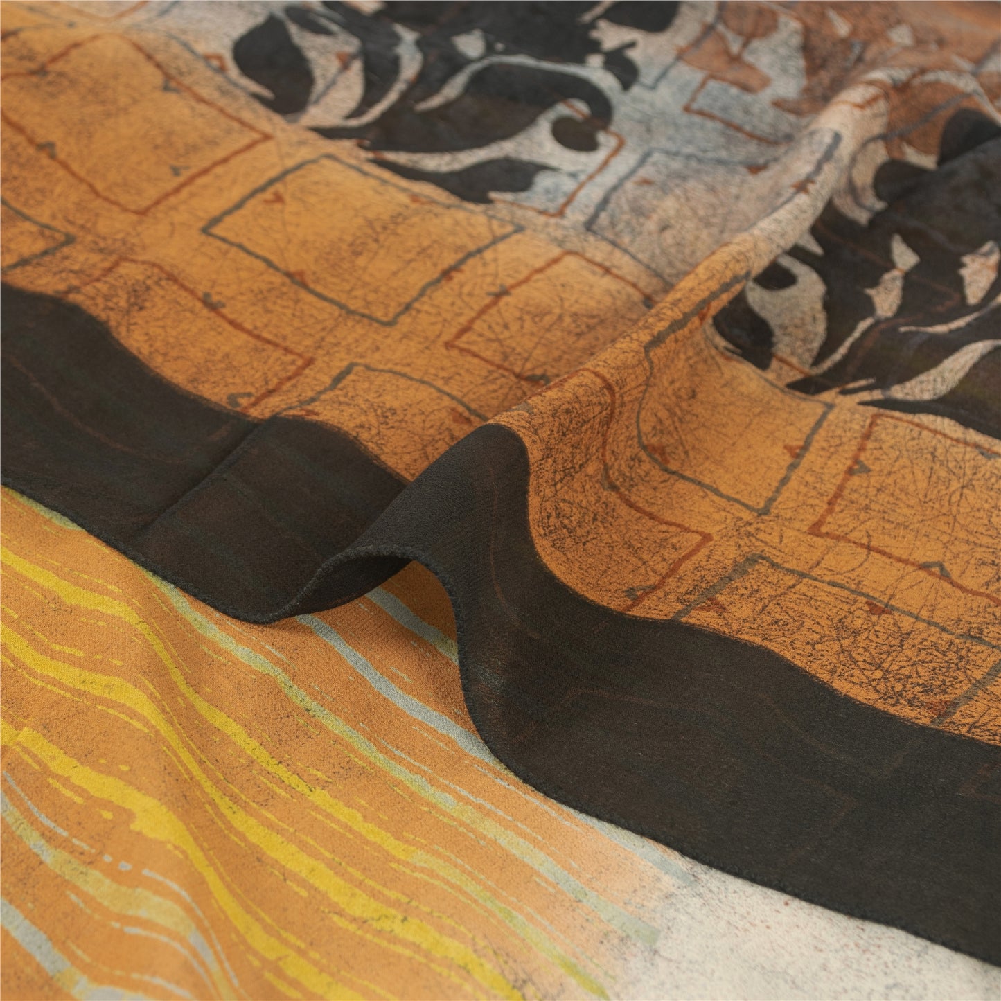 Sanskriti Vintage Designer Sarees Printed Blend Georgette Sari Craft 5 YD Sustainable Fabric