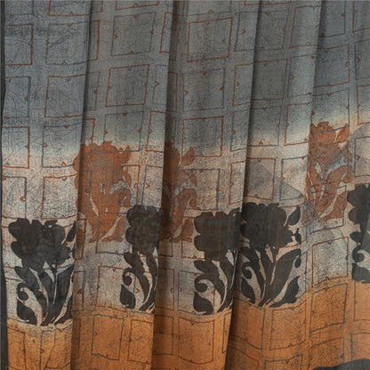 Sanskriti Vintage Designer Sarees Printed Blend Georgette Sari Craft 5 YD Sustainable Fabric
