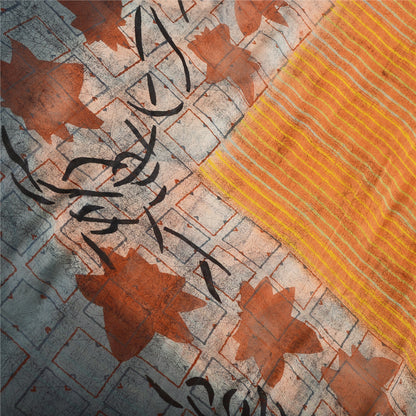 Sanskriti Vintage Designer Sarees Printed Blend Georgette Sari Craft 5 YD Sustainable Fabric