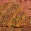 Sanskriti Vintage Peach Sarees Ren Georgette Silke Trykt Sari Håndværk Bæredygtigt Stoff
