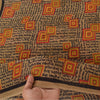 Sanskriti Vintage Pure Georgette Silk Saree: Brown Geometric & Abstract Print Fabric 5 YD Home Decor, Women Floral Outfit, Silk Scrap