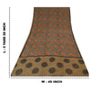 Sanskriti Vintage Pure Georgette Silk Saree: Brown Geometric & Abstract Print Fabric 5 YD Home Decor, Women Floral Outfit, Silk Scrap