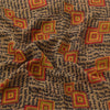 Sanskriti Vintage Pure Georgette Silk Saree: Brown Geometric & Abstract Print Fabric 5 YD Home Decor, Women Floral Outfit, Silk Scrap