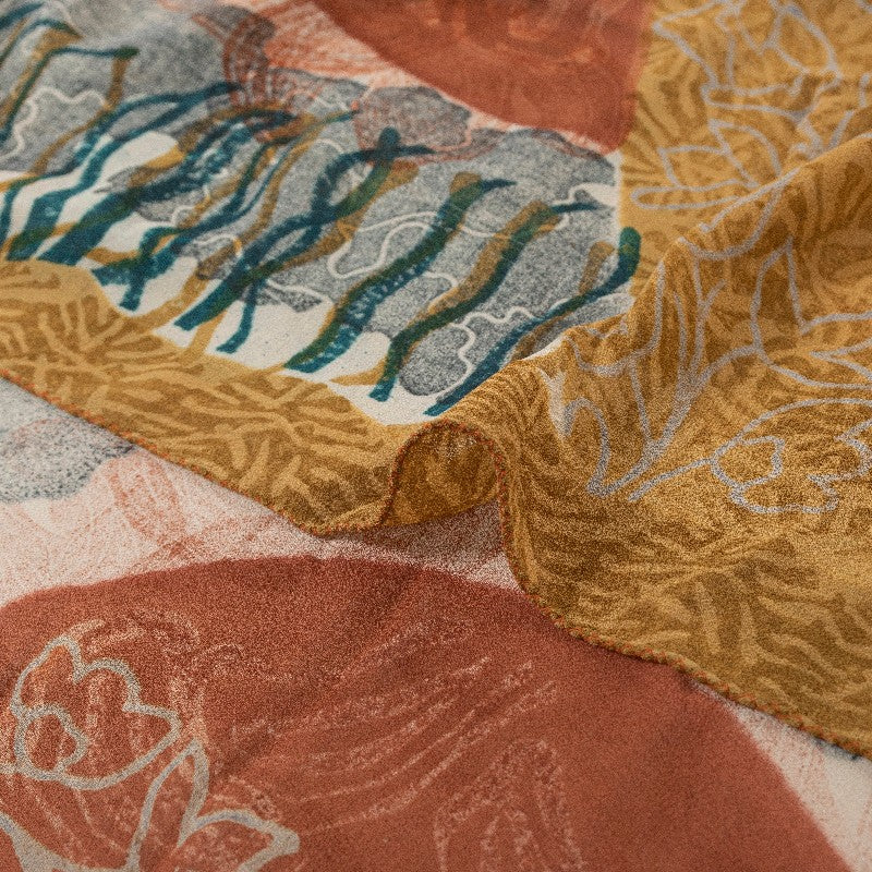 Sanskriti Vintage Indisk Sari Ren Georgette Silke Trykt Bæredygtigt Stoff Håndlavet Sari