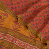 Sanskriti Vintage Red Sarees Pure Georgette Silk Printed Sari Soft Craft Fabric