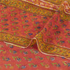 Sanskriti Vintage Red Sarees Pure Georgette Silk Printed Sari Soft Craft Fabric