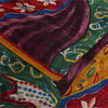 Sanskriti Vintage Indian Sari Blend Georgette Printed Sarees 6 yard Craft Fabric
