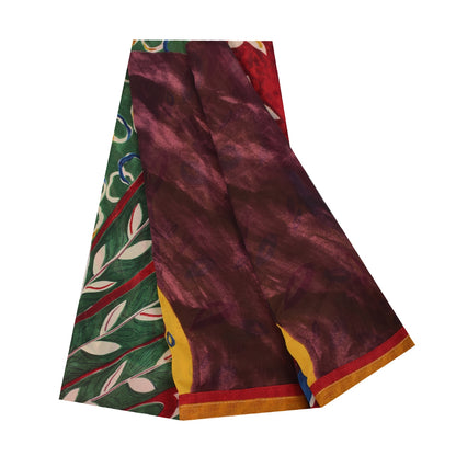 Sanskriti Vintage Indian Sari Blend Georgette Printed Sarees 6 yard Craft Fabric