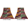 Sanskriti Vintage Indian Sari Blend Georgette Printed Sarees 6 yard Craft Fabric