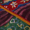Sanskriti Vintage Indian Sari Blend Georgette Printed Sarees 6 yard Craft Fabric