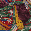 Sanskriti Vintage Indian Sari Blend Georgette Printed Sarees 6 yard Craft Fabric