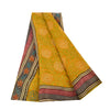 Sanskriti Vintage Yellow Sarees Pure Georgette Silk Printed Sari Craft Fabric