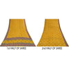 Sanskriti Vintage Yellow Sarees Pure Georgette Silk Printed Sari Craft Fabric