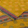 Sanskriti Vintage Yellow Sarees Pure Georgette Silk Printed Sari Craft Fabric