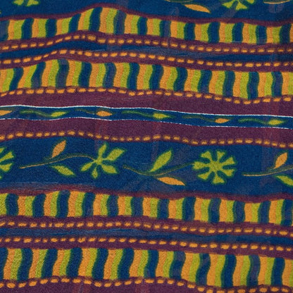 Sanskriti Vintage Lilla Sarees Ren Georgette Silke Trykt Sari Håndværk Bæredygtigt Stoff