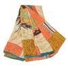 Sanskriti Vintage Indian Sarees Pure Georgette Silk Printed Sari Craft Fabric