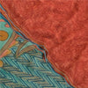 Sanskriti Vintage Red Sarees Pure Georgette Silk Printed Sari 5YD Craft Sustainable Fabric