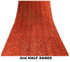 Sanskriti Vintage Red Sarees Pure Georgette Silk Printed Sari 5YD Craft Sustainable Fabric