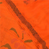 Sanskriti Vintage Orange Sarees Pure Georgette Silk Printed Sari Craft Sustainable Fabric