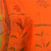 Sanskriti Vintage Orange Sarees Pure Georgette Silk Printed Sari Craft Sustainable Fabric