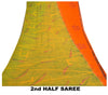 Sanskriti Vintage Orange Sarees Pure Georgette Silk Printed Sari Craft Sustainable Fabric