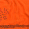 Sanskriti Vintage Orange Sarees Pure Georgette Silk Printed Sari Craft Sustainable Fabric
