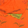 Sanskriti Vintage Orange Sarees Pure Georgette Silk Printed Sari Craft Sustainable Fabric