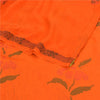 Sanskriti Vintage Orange Sarees Pure Georgette Silk Printed Sari Craft Sustainable Fabric