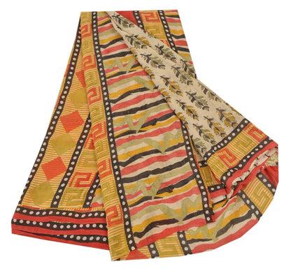 Sanskriti Vintage Indian Sarees Pure Georgette Silk Printed Sari Craft Sustainable Fabric