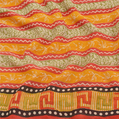 Sanskriti Vintage Indian Sarees Pure Georgette Silk Printed Sari Craft Sustainable Fabric