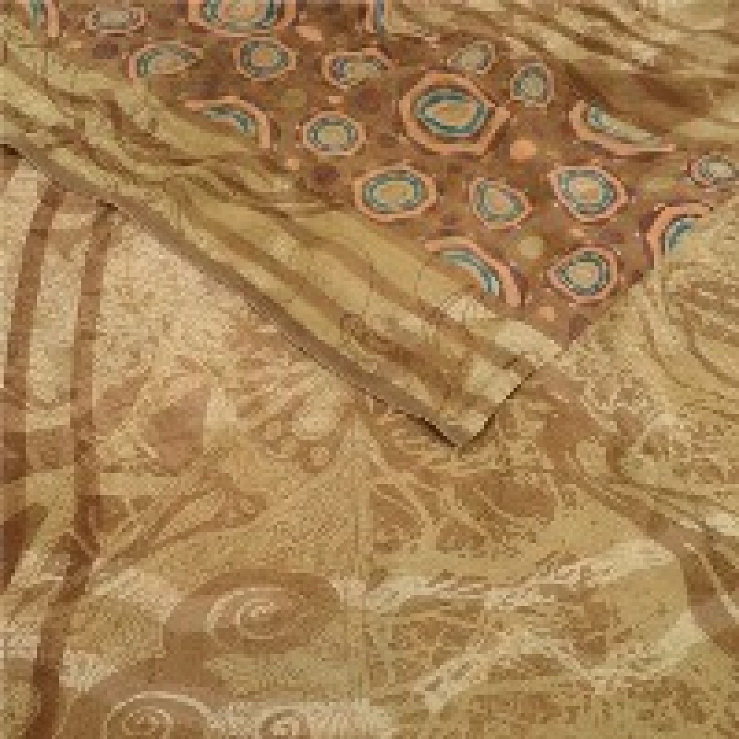 Sanskriti Vintage Brown Sarees Pure Georgette Silk Printed Sari 5YD Craft Sustainable Fabric