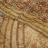 Sanskriti Vintage Brown Sarees Pure Georgette Silk Printed Sari 5YD Craft Sustainable Fabric