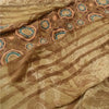 Sanskriti Vintage Brown Sarees Pure Georgette Silk Printed Sari 5YD Craft Sustainable Fabric