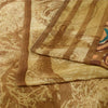 Sanskriti Vintage Brown Sarees Pure Georgette Silk Printed Sari 5YD Craft Sustainable Fabric