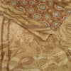 Sanskriti Vintage Brown Sarees Pure Georgette Silk Printed Sari 5YD Craft Sustainable Fabric