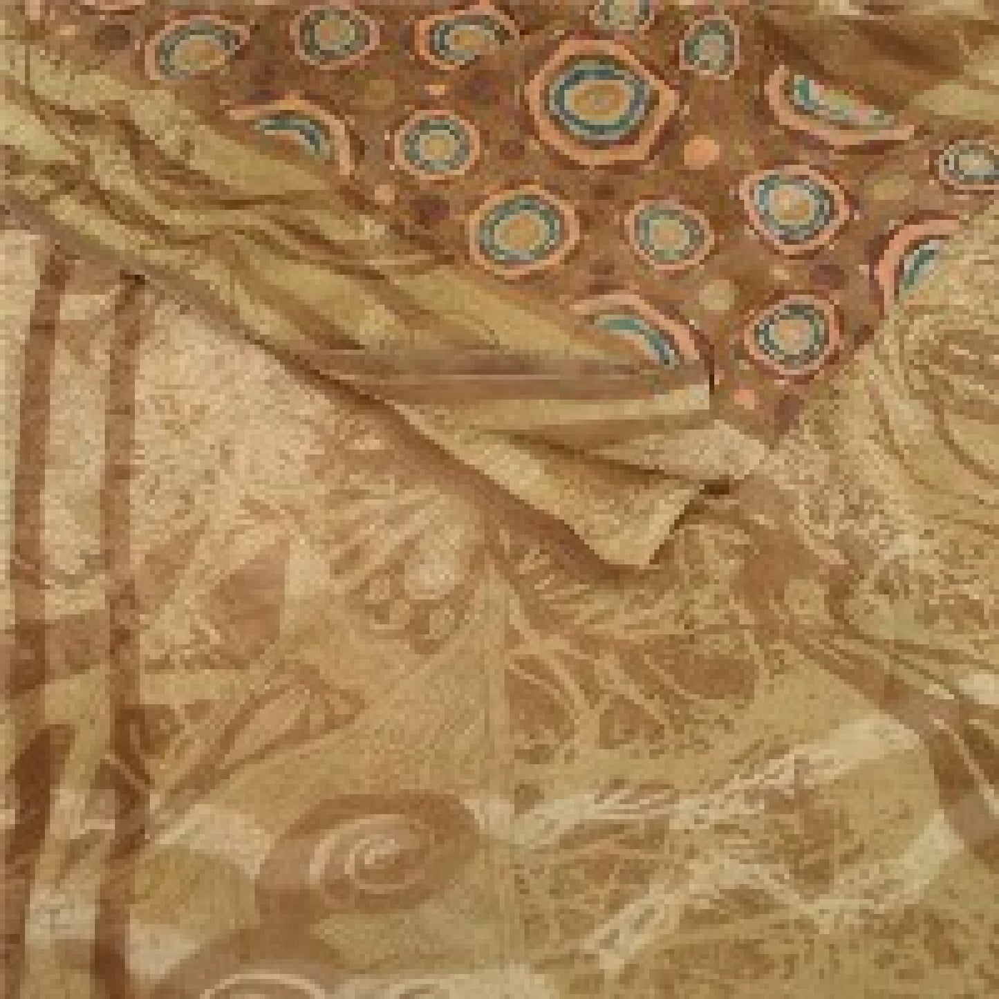 Sanskriti Vintage Brown Sarees Pure Georgette Silk Printed Sari 5YD Craft Sustainable Fabric