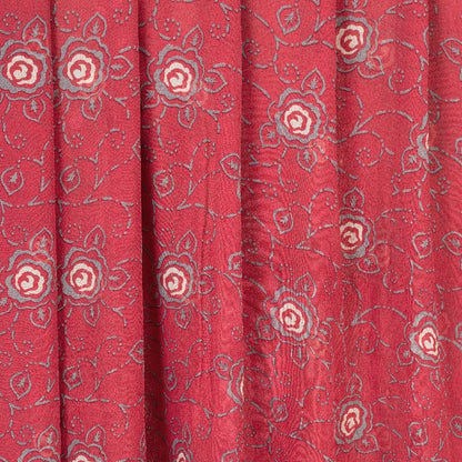 Sanskriti Vintage Red Sarees Pure Georgette Silk Printed Blouse Pc Sari Sustainable Fabric