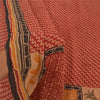 Sanskriti Vintage Saree Dark Red 100% Pure Georgette Silk 5 YD Saree Abstract Printed Sari Craft Fabric Add-Elegance to Curtains, Sewing