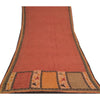 Sanskriti Vintage Saree Dark Red 100% Pure Georgette Silk 5 YD Saree Abstract Printed Sari Craft Fabric Add-Elegance to Curtains, Sewing