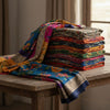 Sanskriti Vintage Printed Pure Silk Used Sarees Lot Old Sari Fabrics By Kilo