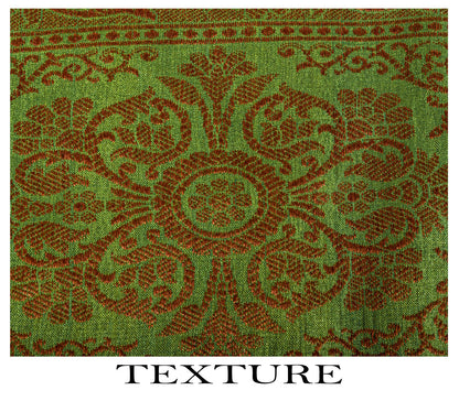 Sanskriti Vintage Saree Green 100% Pure Silk Woven Craft Fabric Bollywood Sari