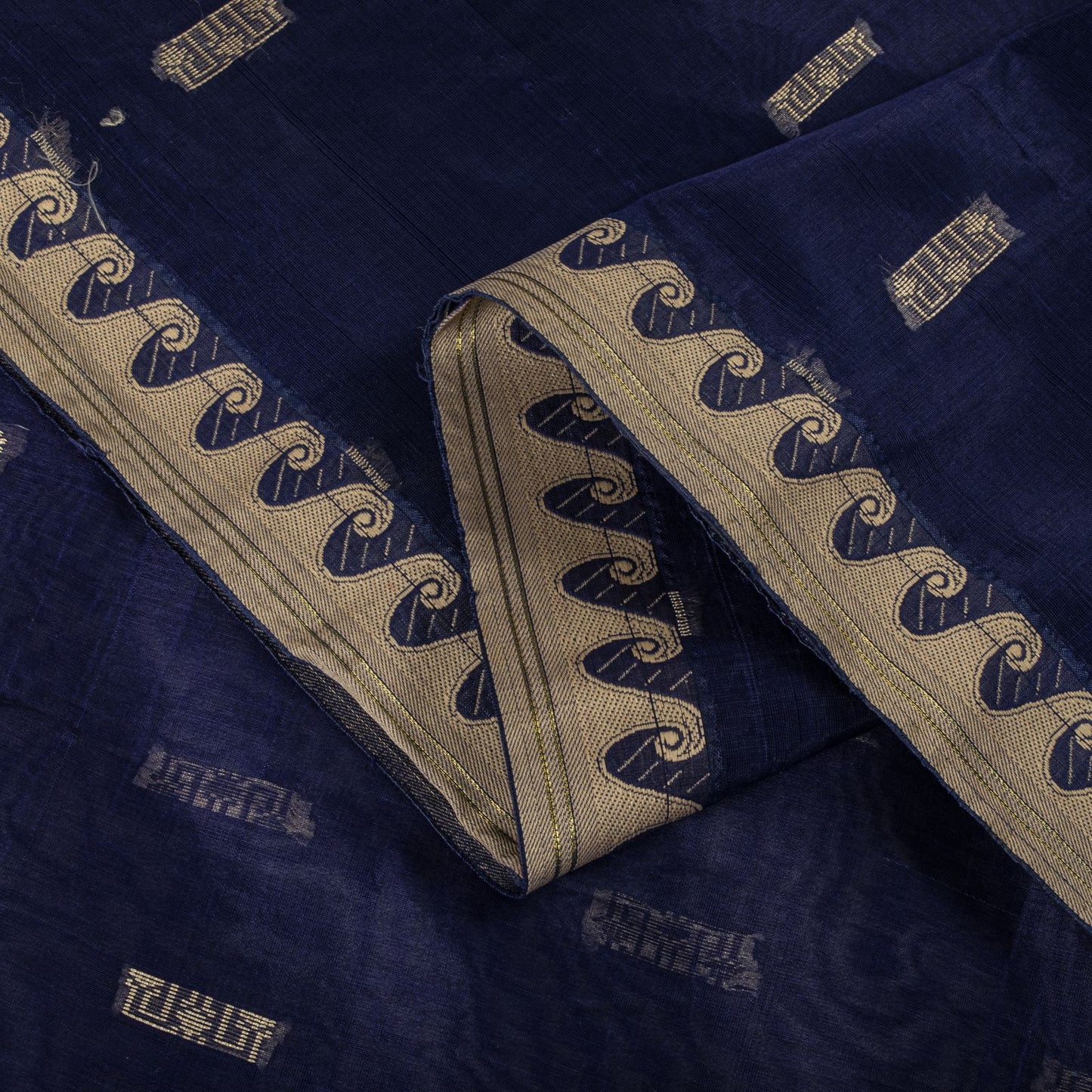Sanskriti Vintage Saree Blue Blend Cotton Jamdani Woven Fabric West Bengal Sari