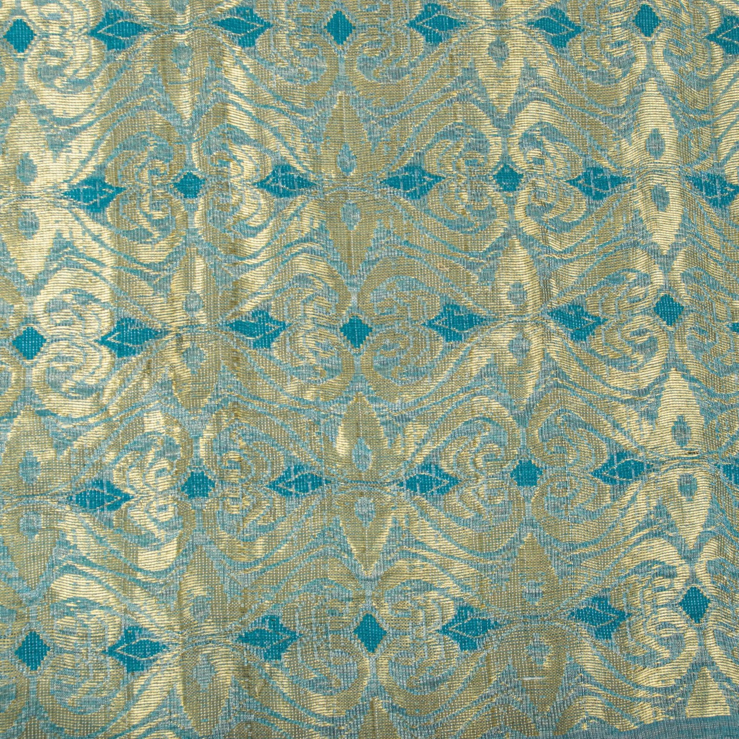 Sanskriti Vintage Saree Blue Blend Cotton Bhagalpuri StyleZari Woven Fabric Sari
