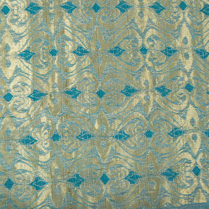 Sanskriti Vintage Saree Blue Blend Cotton Bhagalpuri StyleZari Woven Fabric Sari