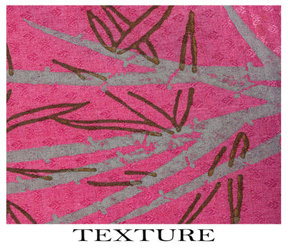 Sanskriti Vintage Saree Pink 100% Pure Silk Printed-Woven Fabric Premium Sari