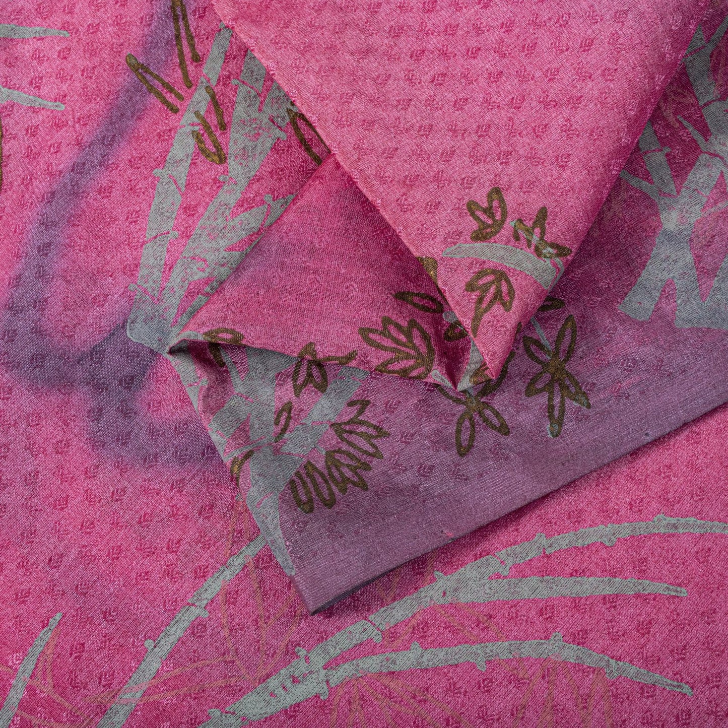 Sanskriti Vintage Saree Pink 100% Pure Silk Printed-Woven Fabric Premium Sari