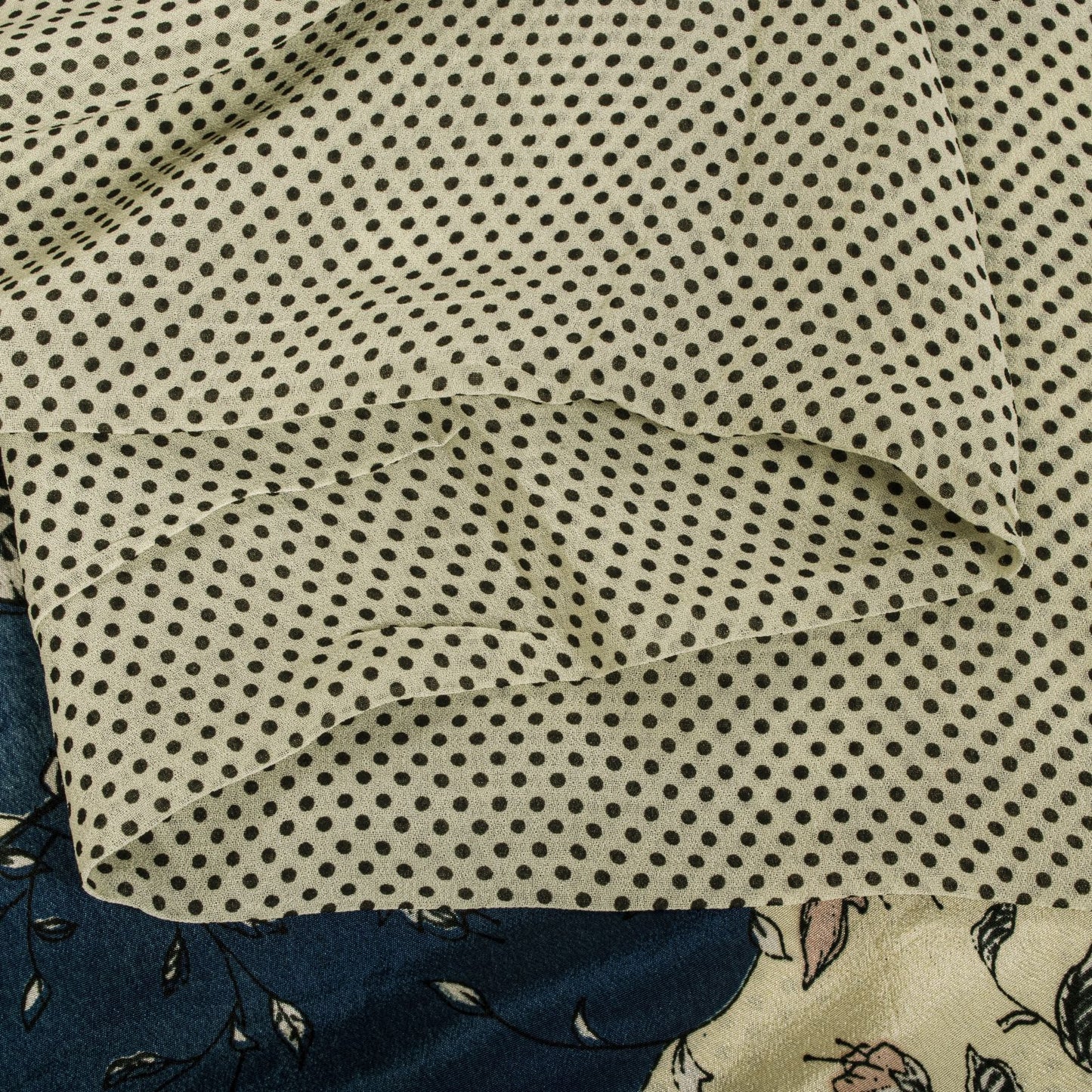 Sanskriti Vintage Saree White-Blue Pure Crepe Silk Abstract Print Fabric 6YDSari